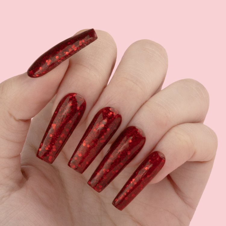 Ημιμόνιμο Βερνίκι Νυχιών Media Νο 471 Κοκκινο Glitter Παγιετα 10ml