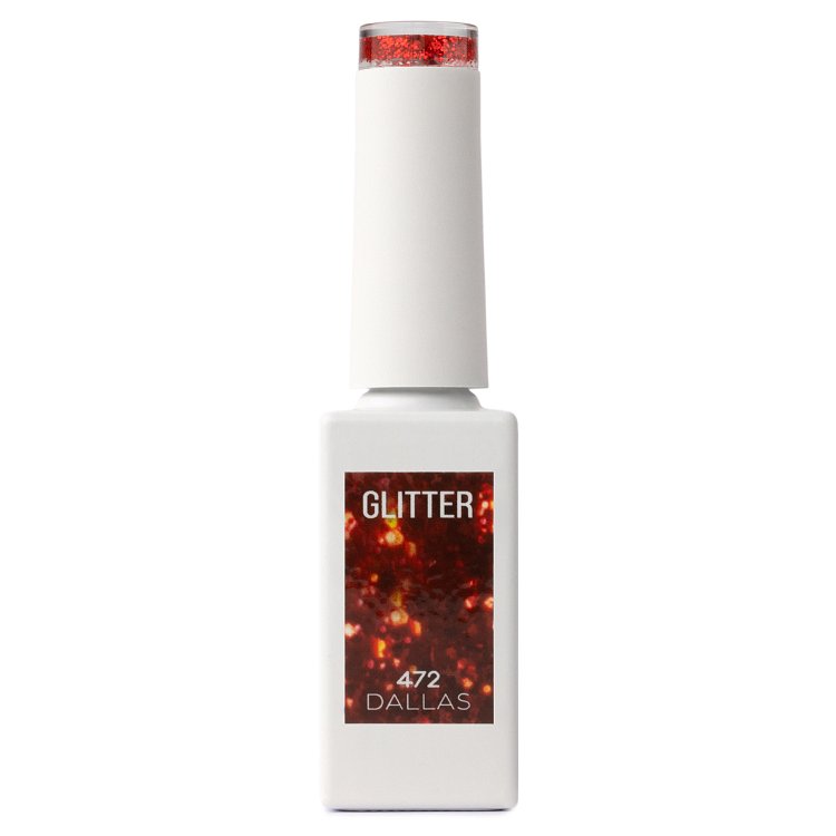 Ημιμόνιμο Βερνίκι Νυχιών Dallas Νο 472 Κοκκινο Glitter Παγιετα 10ml