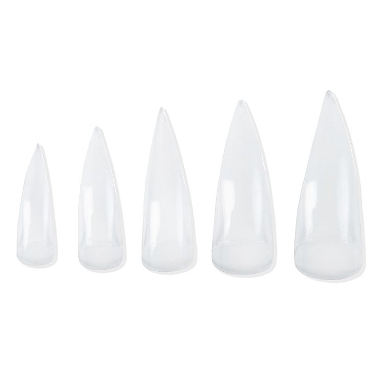 Nail Tips Crystal Clear Stiletto 100pcs