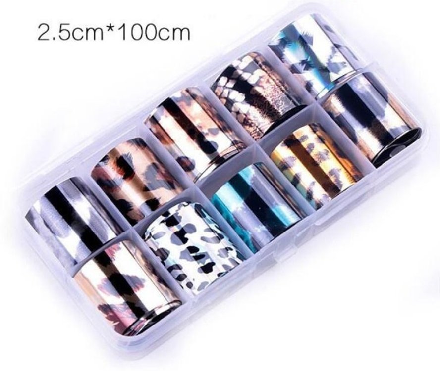 Foil Νυχιών Animal Print Σετ 10τμχ