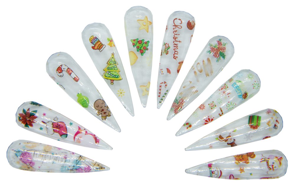 Foil Νυχιών Χριστουγεννιάτικα Σετ 10τμχ