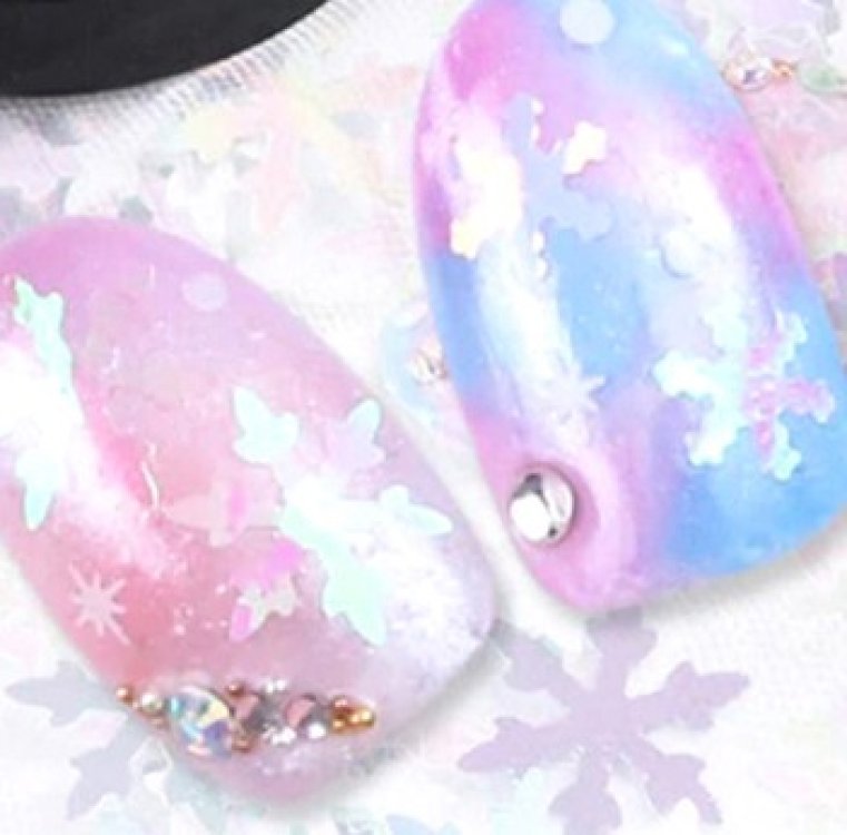 Διακοσμητικό Νυχιών Χιονονιφάδα Λευκό Ιριδίζον