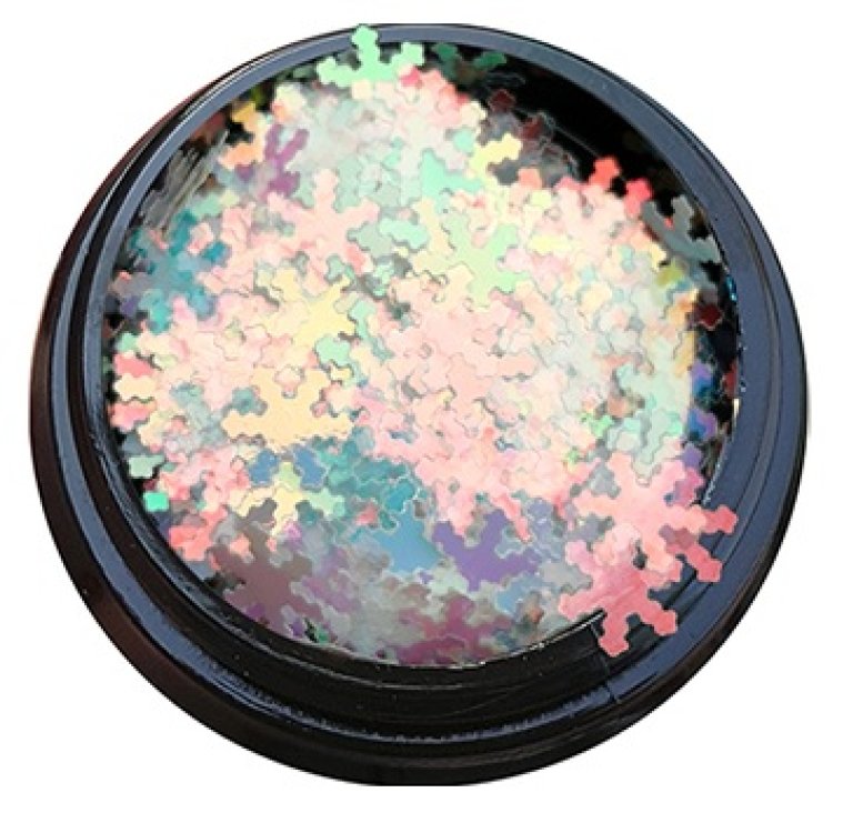 Διακοσμητικό Νυχιών Χιονονιφάδα Λευκό Ιριδίζον