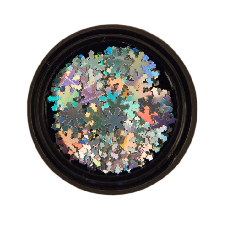 Διακοσμητικό Νυχιών Χιονονιφάδα Ασημί Ιριδίζον