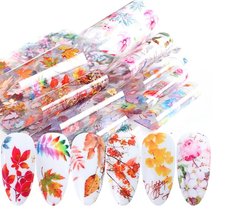 Foil Νυχιών με Λουλούδια 10τμχ