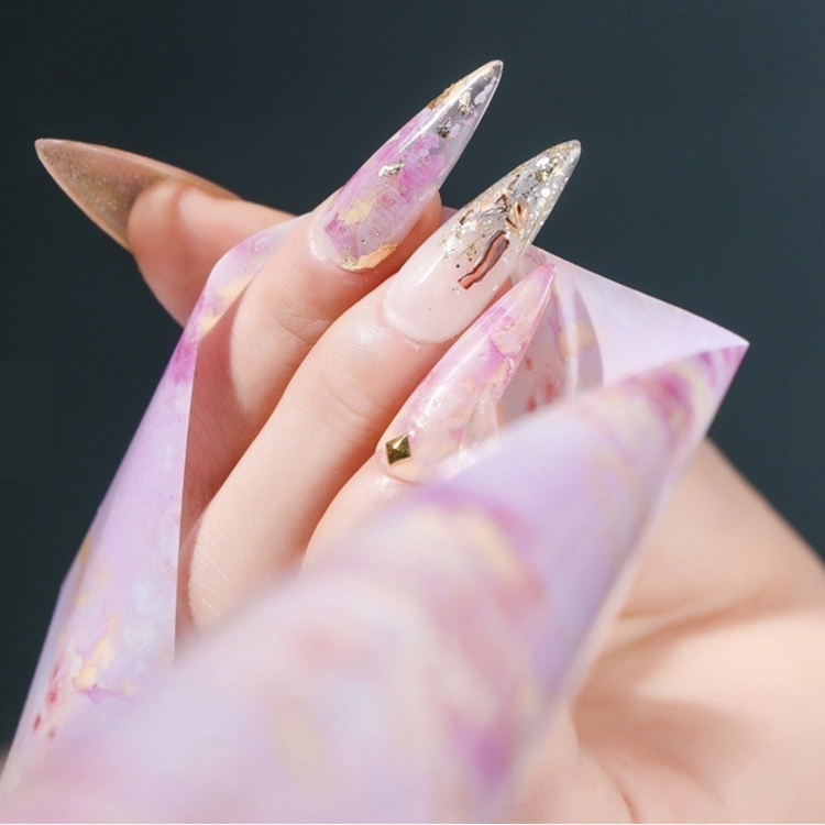 Foil Νυχιών Μάρμαρο Ροζ