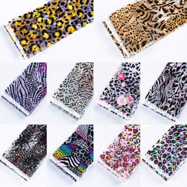 Foil Νυχιών Animal Print Σετ 10τμχ