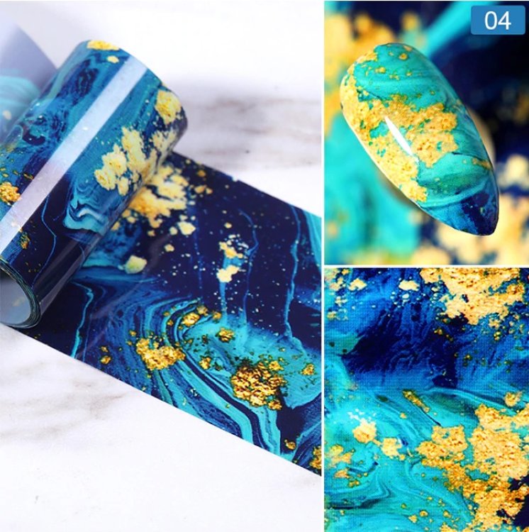 Foil Νυχιών Μάρμαρο Σετ 10τμχ