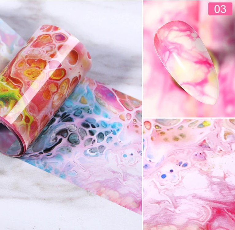 Foil Νυχιών Μάρμαρο Σετ 10τμχ