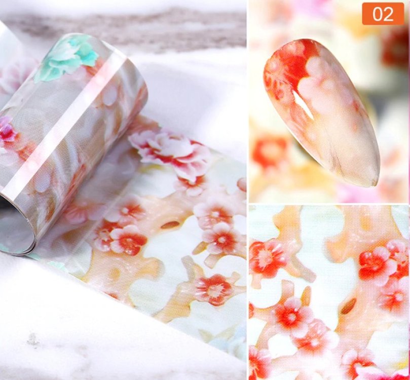 Foil Νυχιών Μάρμαρο Σετ 10τμχ