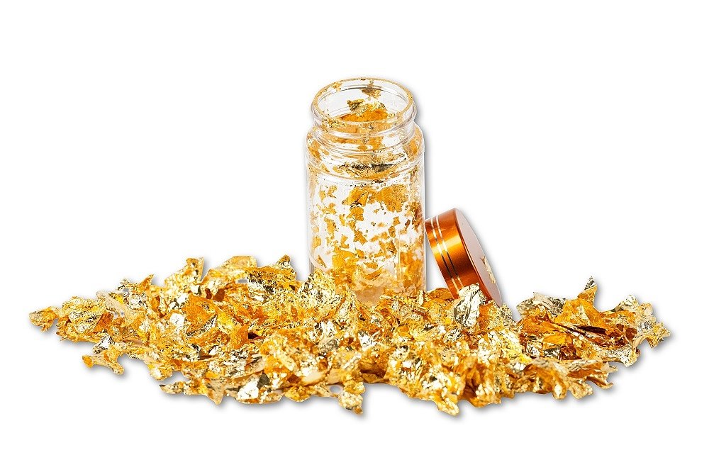 Nail Art Gold leaves