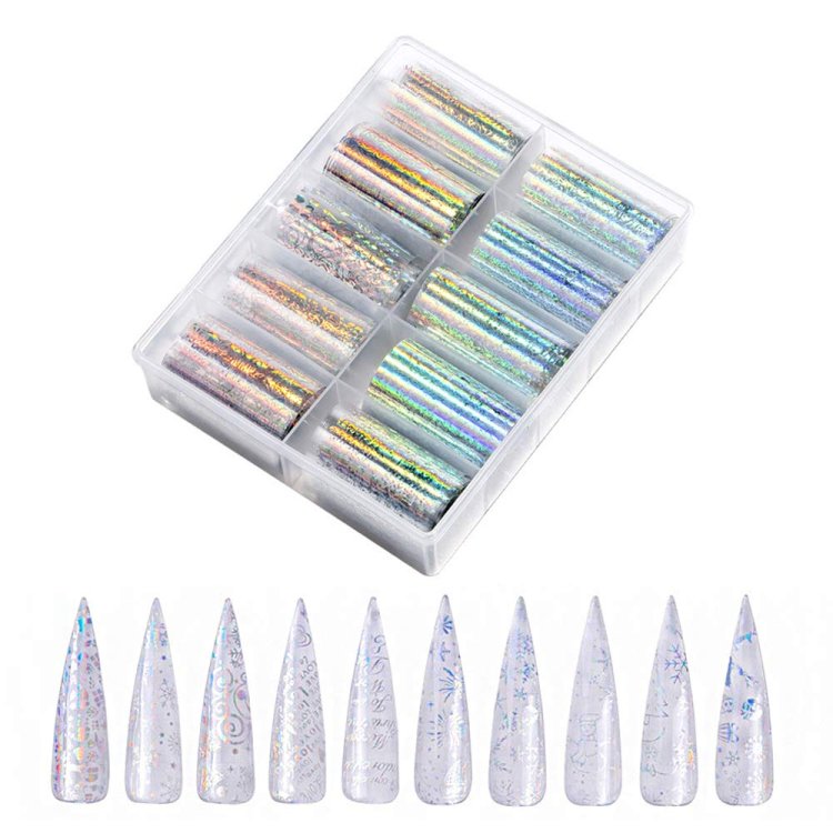 Foil Νυχιών Χριστουγεννιάτικα Σετ 10τμχ