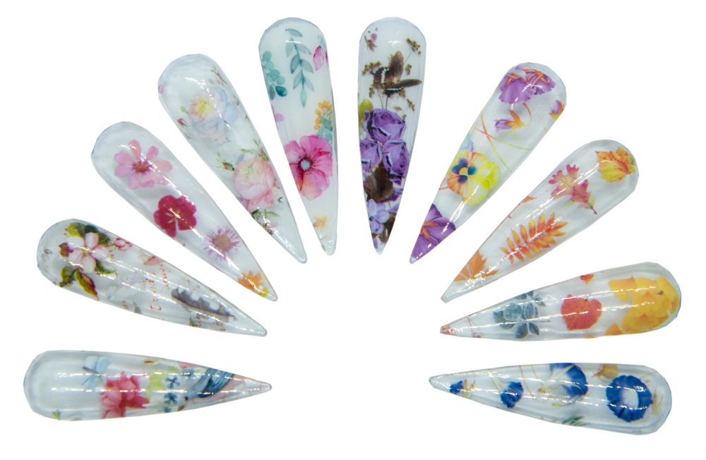 Foil Νυχιών με Λουλούδια 10τμχ