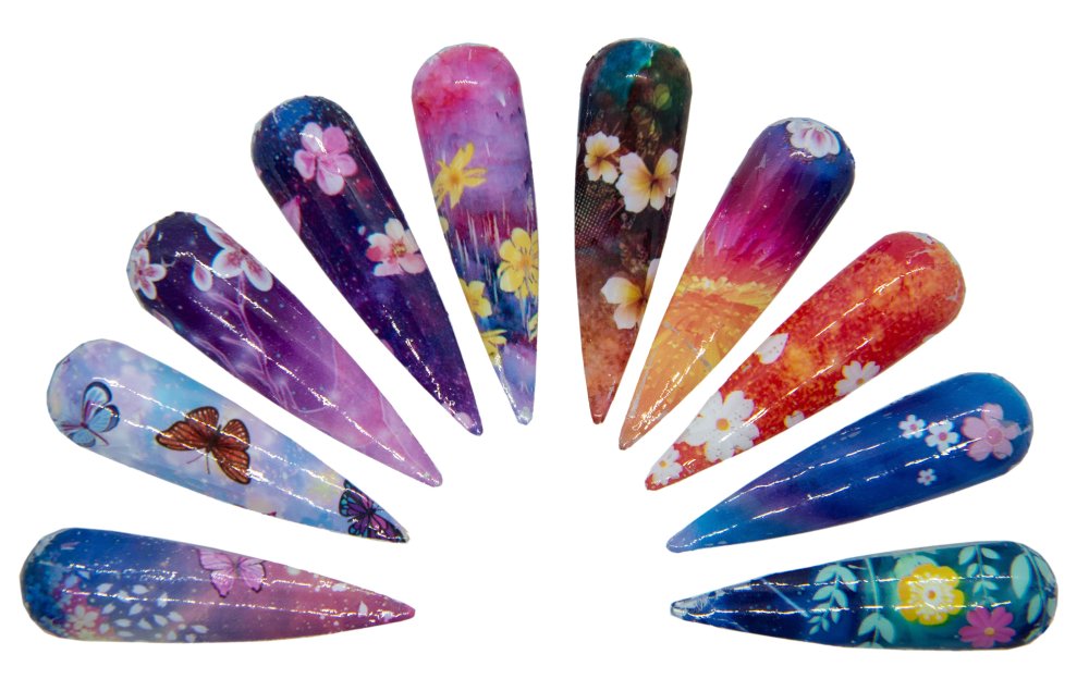 Foil Νυχιών Διάστημα Πολύχρωμα Σετ 10τμχ