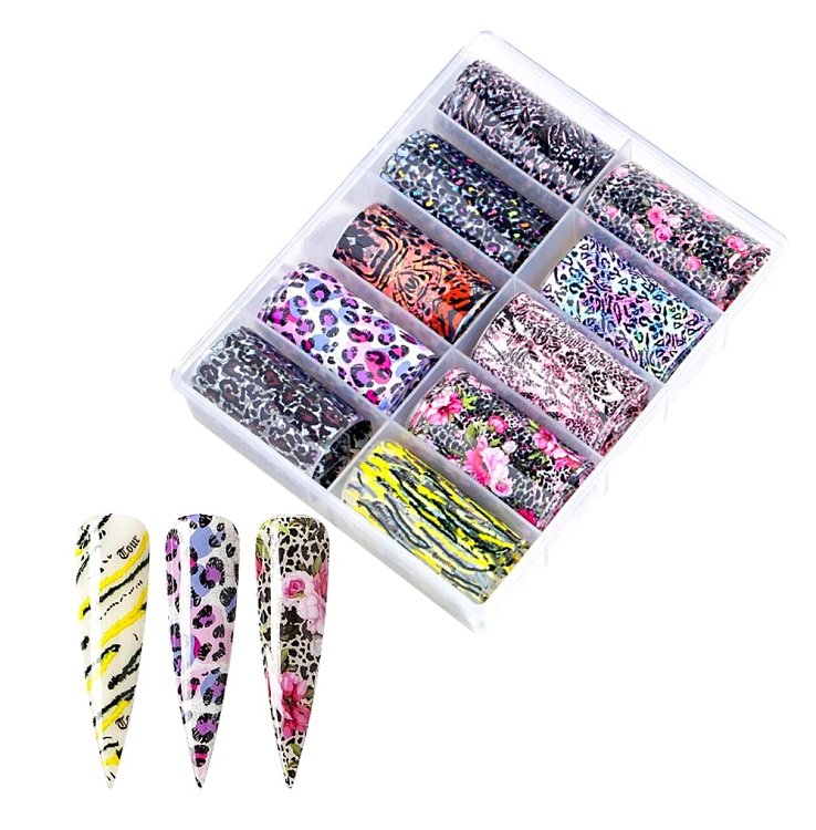 Foil Νυχιών Animal Print Σετ 10τμχ