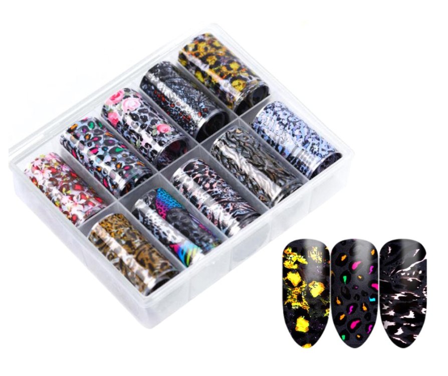 Foil Νυχιών Animal Print Σετ 10τμχ