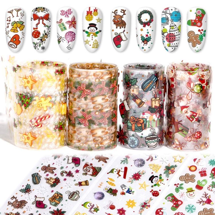 Foil Νυχιών Χριστουγεννιάτικα Σετ 10τμχ