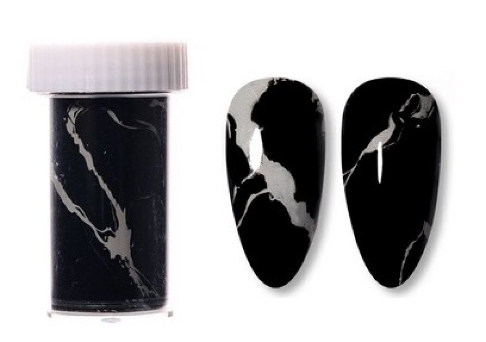 Foil Νυχιών Μάρμαρο Μαύρο - Γκρι