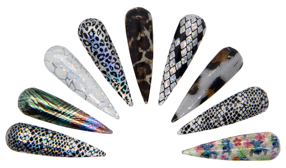 Foil Νυχιών Animal Print Φίδι Σετ 10τμχ