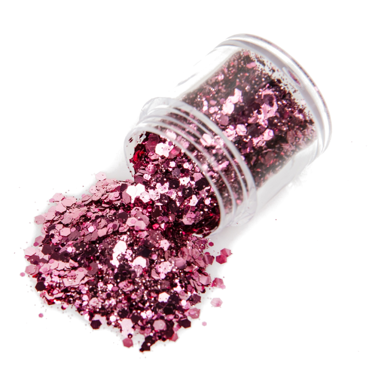 Glitterpuder & Pailletten mix rosa 10g