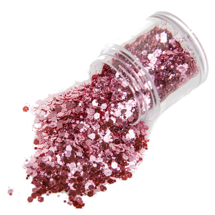 Glitterpuder & Pailletten mix rosa 10g