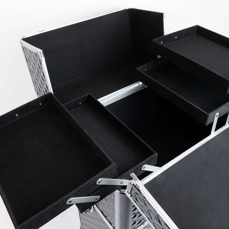 Professional Aluminum Wheeled Beautycase Black