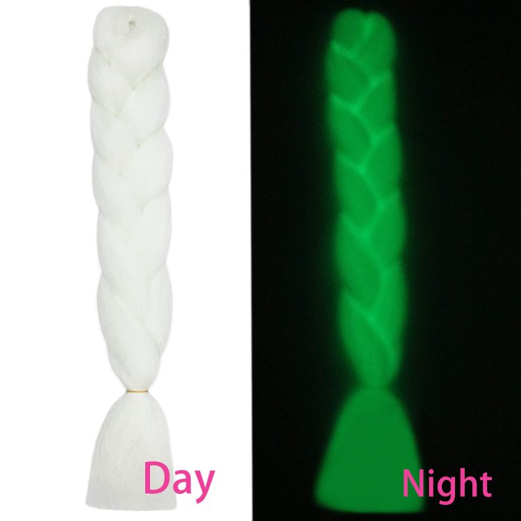 Leuchtende Jumbo-Zopfe im Dunkeln Weiss 100g 60cm