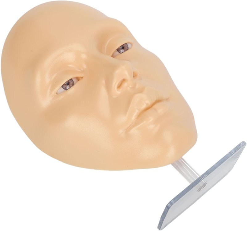 5D Πρόσωπο Σιλικόνης για Πρακτική Εξάσκηση Βλεφαρίδων και Μακιγιάζ με Βάση Στήριξης