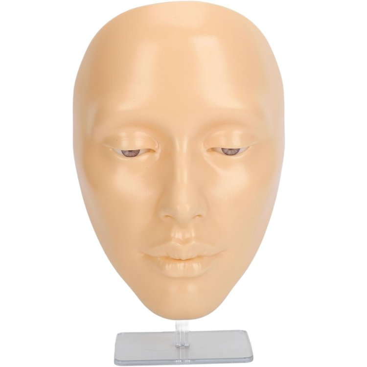 5D Πρόσωπο Σιλικόνης για Πρακτική Εξάσκηση Βλεφαρίδων και Μακιγιάζ με Βάση Στήριξης