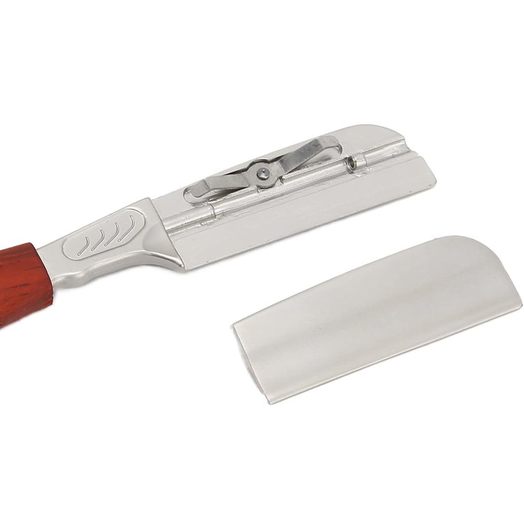 Επαγγελματική Ξυριστική Λεπίδα Ιαπωνικού Τύπου με Λαβή από Μαόνι & 10 Ανταλλακτικές Λεπίδες + Θήκη