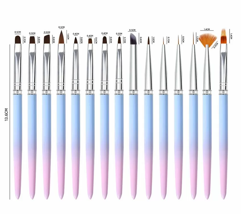Nail Art Brushes Set 14pcs