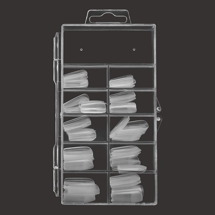 Christian Artesio case with clear gelly tips Squoval full cover (100 pcs) for a natural and elegant result.