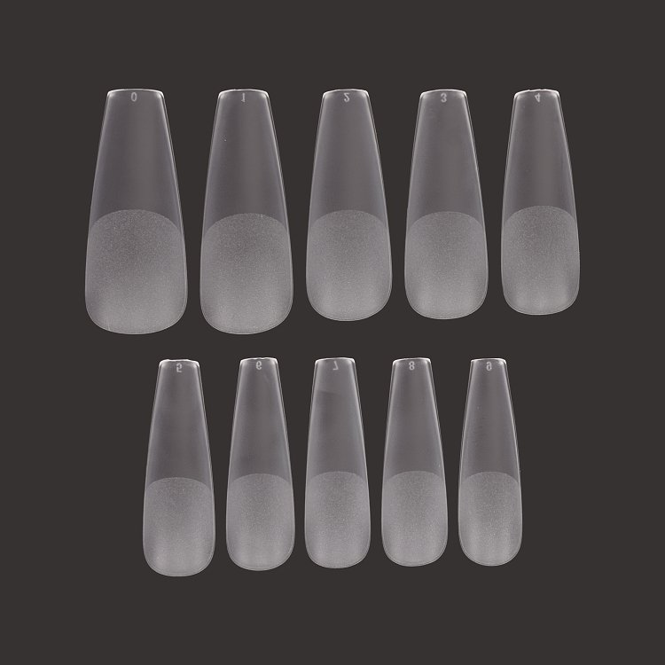 Christian Artesio Gelly Tips Coffin Large Clear in a case of 100 pieces for nail extension.
