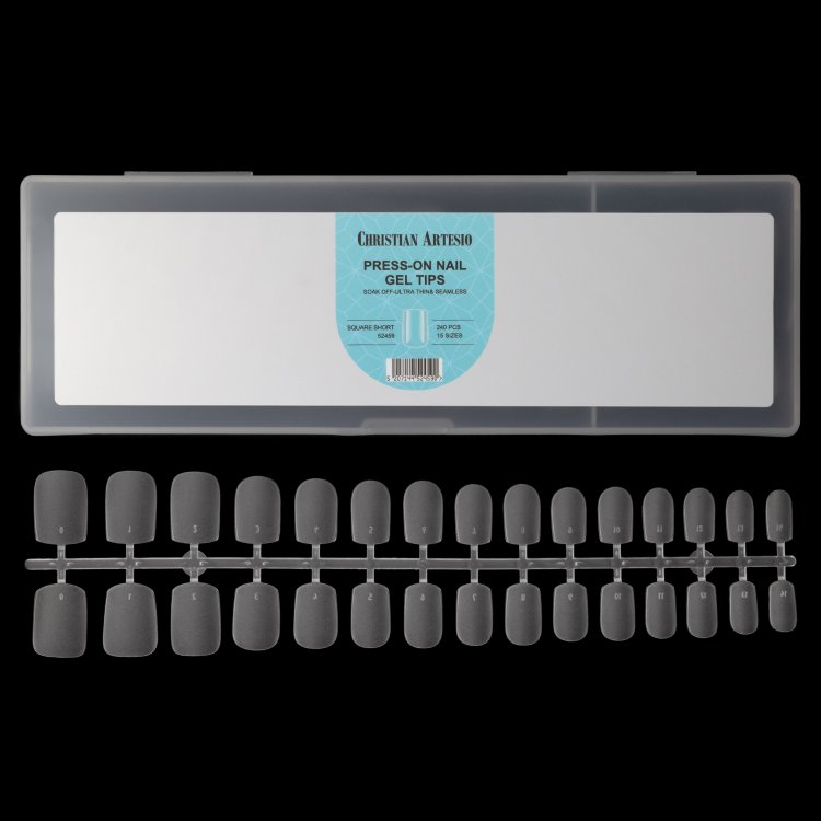 Νύχια Press-On Nail Gel Tips Πολύ Λεπτά Square Short Διάφανα 240 τεμ.
