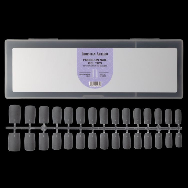 Νύχια Press-On Nail Gel Tips Πολύ Λεπτά Squoval Medium Διάφανα 240 τεμ