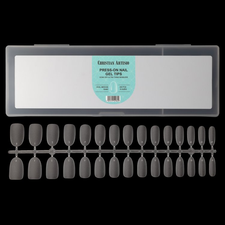 Νύχια Press-On Nail Gel Tips Πολύ Λεπτά Oval Medium Διάφανα 240 τεμ.