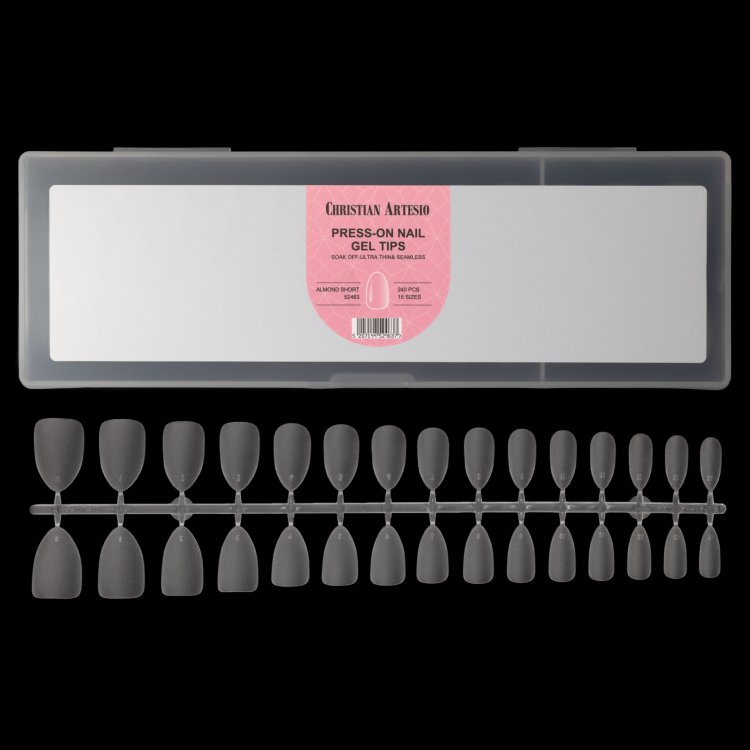 Νύχια Press-On Nail Gel Tips Πολύ Λεπτά Almond Short Διάφανα 240 τεμ.
