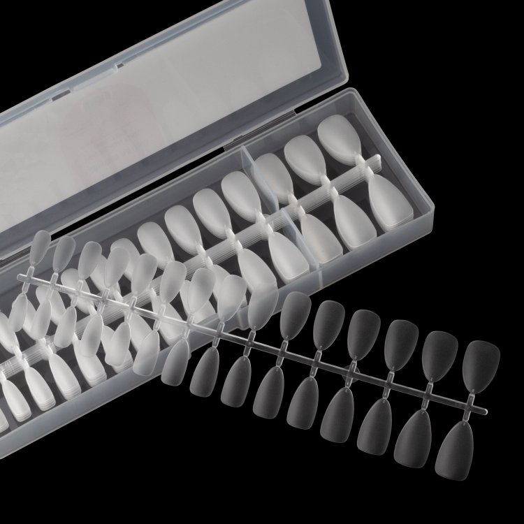 Νύχια Press-On Nail Gel Tips Πολύ Λεπτά Almond Medium Διάφανο Ματ Κασετίνα 240τμχ