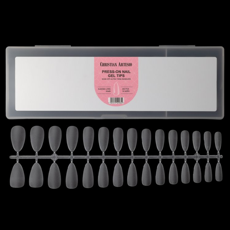 Νύχια Press On Nail Gel Tips Πολύ Λεπτά Almond Long Διάφανα 240 τεμ