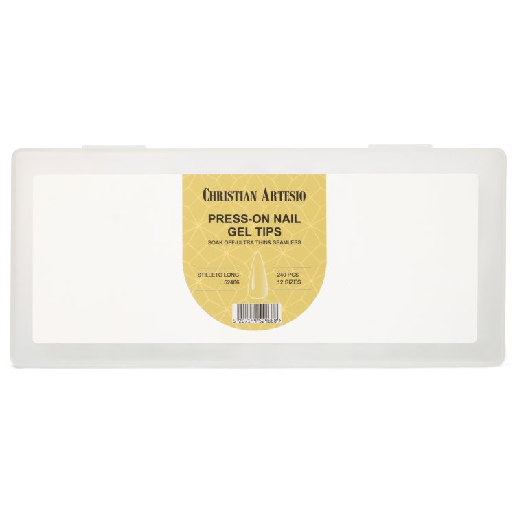 Νύχια Press-On Nail Gel Tips Πολύ Λεπτά Stiletto Long Διάφανα 240 τεμ.