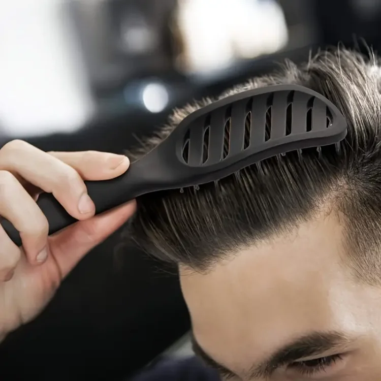 Βούρτσα Αέρος Μαλλιών Μαύρη για Όγκο & Styling με Πιστολάκι – Ιδανική για Αντρικά & Γυναικεία Χτενίσματα