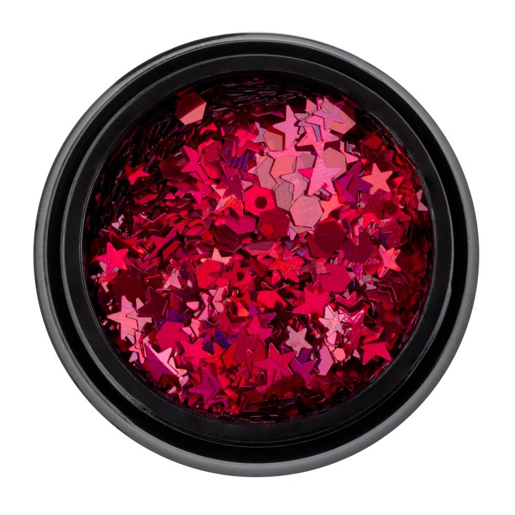 Διακοσμητικό Νυχιών Αστέρι και Παγιέτα Φουξ