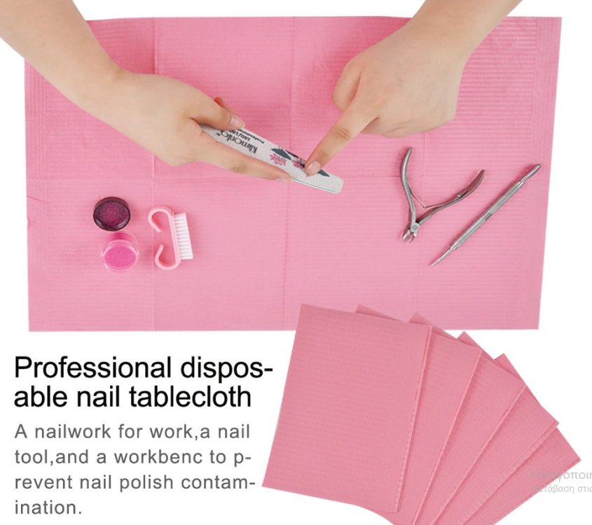 Πετσέτα Μανικιούρ Πεντικιούρ Μιας Χρήσης Ροζ 125τμχ