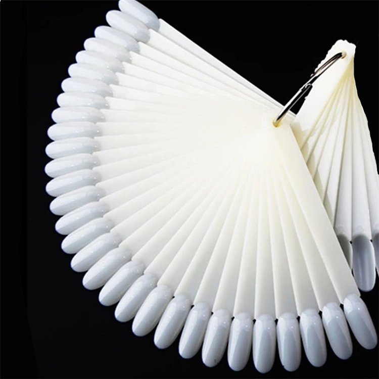 Nail Art Farbdisplay Sticks Oval Natur 50 Stk