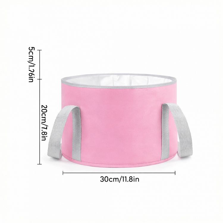 Fabric Spa Foot Bath Basin Pink 30x20cm