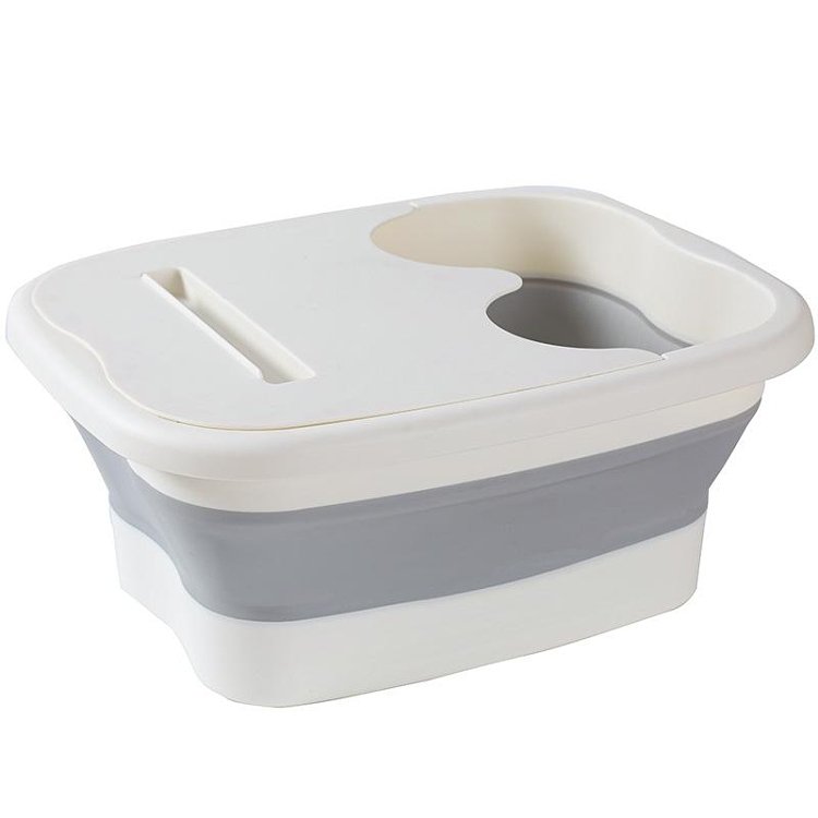 Faltbare Fussbadewanne mit Deckel & Handyhalter 40x32x17cm