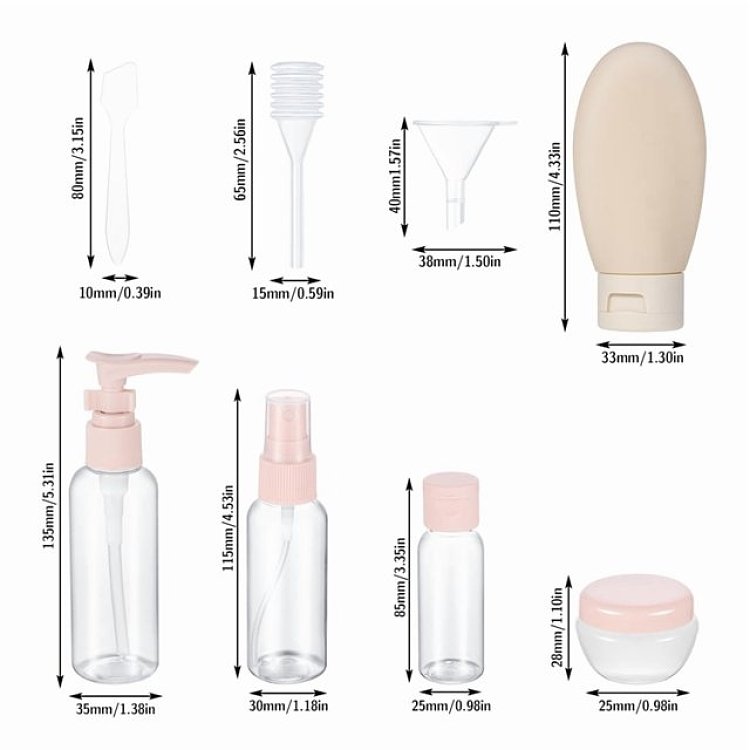 Travel Bottle Set 8pcs