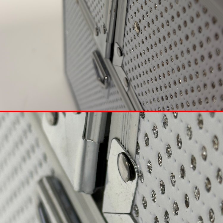 Επαγγελματική Βαλίτσα Αλουμινίου Άσπρη με Στρας– Μικρή Φθορά στη Λειτουργία