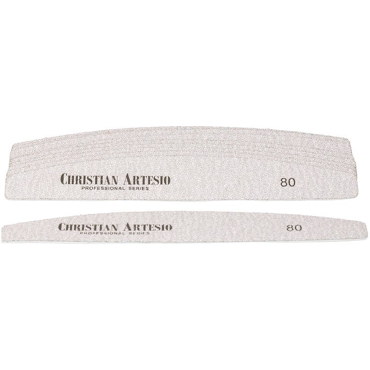 Replacement Half-Moon Nail File Refill Set Grey #80 grit 10pcs