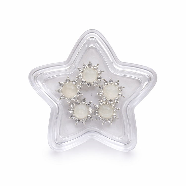 Christian Artesio pearl rhinestone crown nail art decorations 1cm set